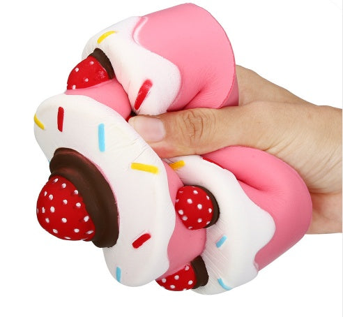 Sweet Mochi  Jumbo Strawberry Cake Scented Super Slow Rising Toy Kids Cute Squeeze Toy Gags Practical Jokes